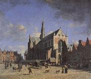 BERCKHEYDE, Gerrit Adriaensz. The Market Place and the Grote Kerk at Haarlem oil painting on canvas